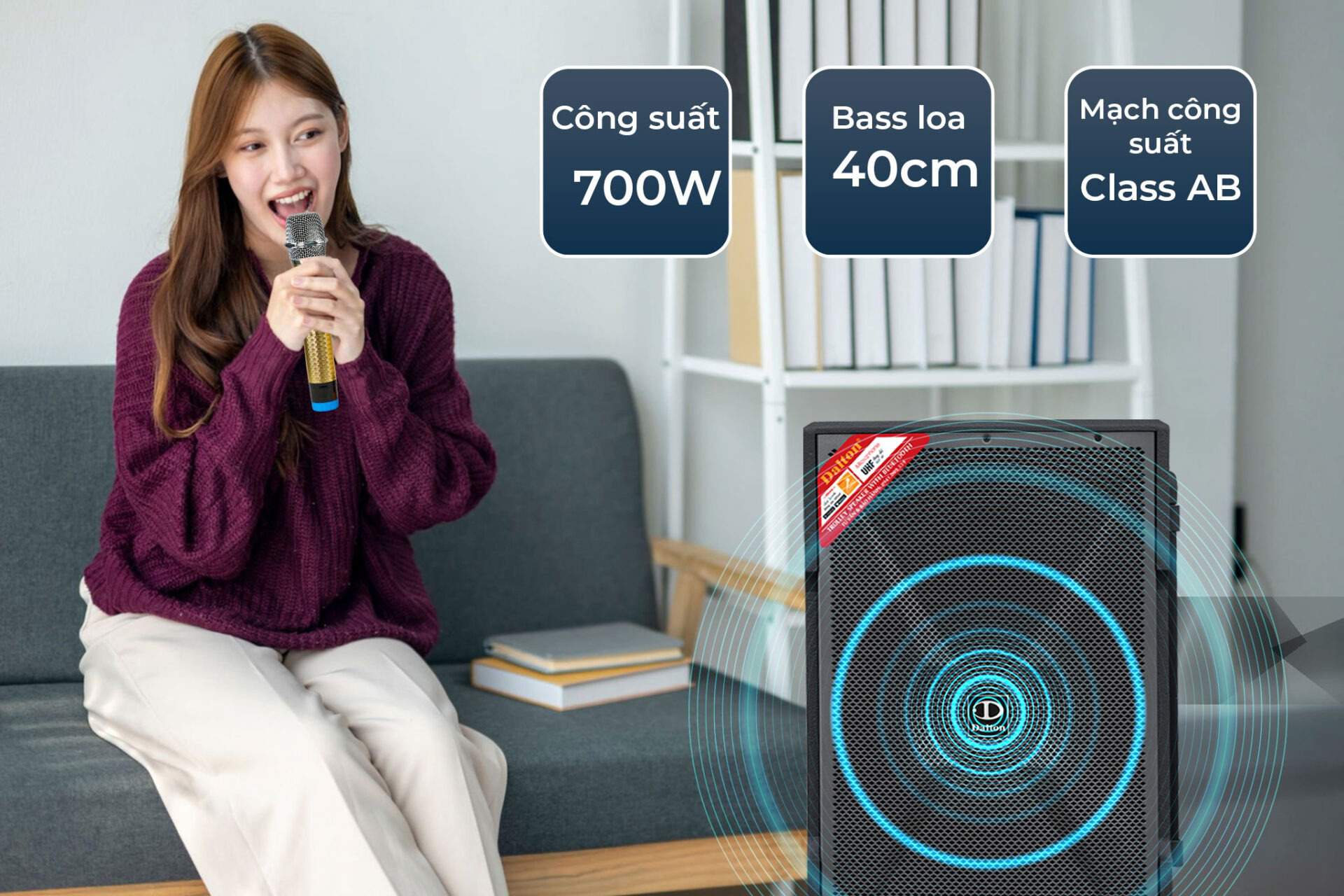 Loa kéo di động karaoke Dalton TS-15G700X - Công suất 700W